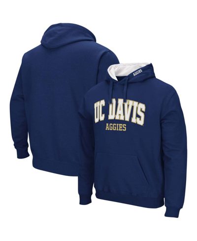 Shop Colosseum Men's Navy Uc Davis Aggies Arch And Logo Pullover Hoodie
