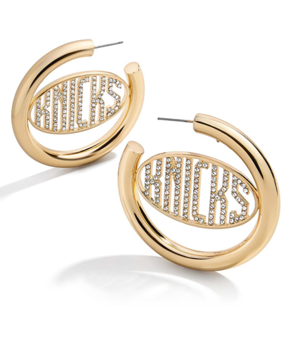 Shop Baublebar Women's Gold-tone New York Knicks Logo Hoop Earrings