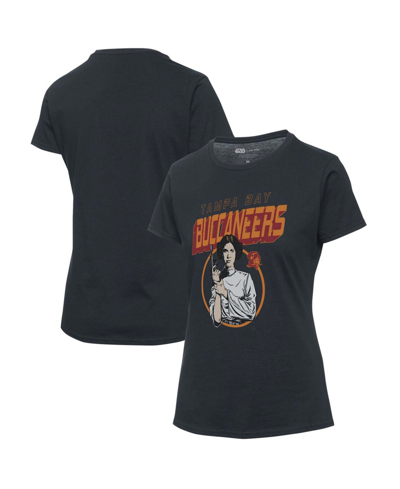 Shop Junk Food Women's Black Tampa Bay Buccaneers Disney Star Wars Princess Leia T-shirt