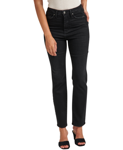Silver Jeans Co. Women's Aikins High Rise Straight Leg Jeans In Black