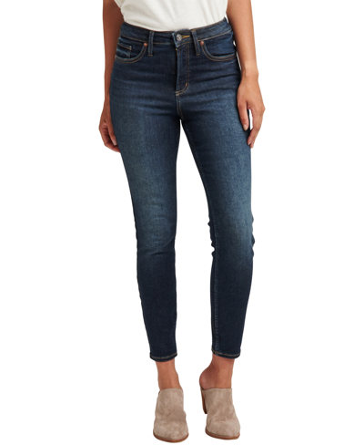 SILVER JEANS CO. WOMEN'S INFINITE FIT ONE SIZE FITS FOUR HIGH RISE SKINNY JEANS 
