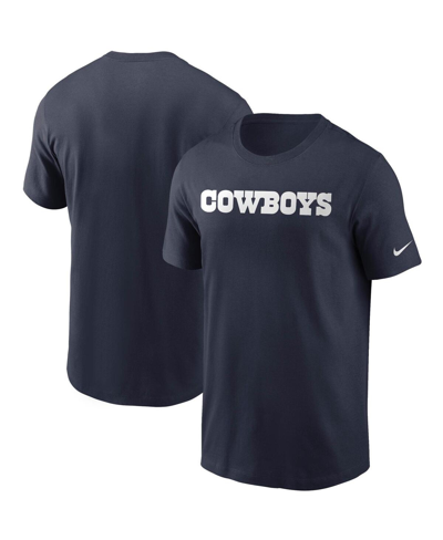Shop Nike Men's  Navy Dallas Cowboys Fan Gear Wordmark T-shirt