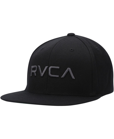 Shop Rvca Men's Twill Ii Adjustable Snapback Hat In Black