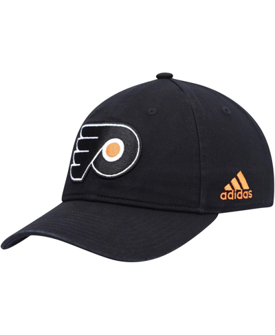 Shop Adidas Originals Men's Black Philadelphia Flyers Slouch Adjustable Hat