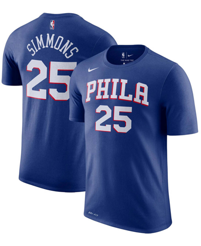 Shop Nike Men's Ben Simmons Royal Philadelphia 76ers Player Name & Number Performance T-shirt