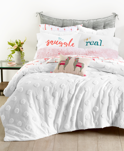 Shop Martha Stewart Collection Whim By  Chenille Dot 2-pc. Twin/twin Xl Comforter Set, Created For Macy's  In White