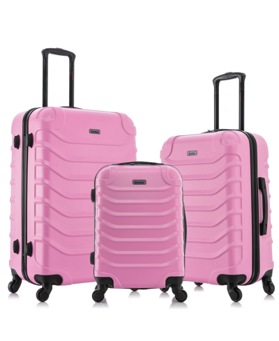 Shop Inusa Endurance Lightweight Hardside Spinner Luggage Set, 3 Piece In Pink