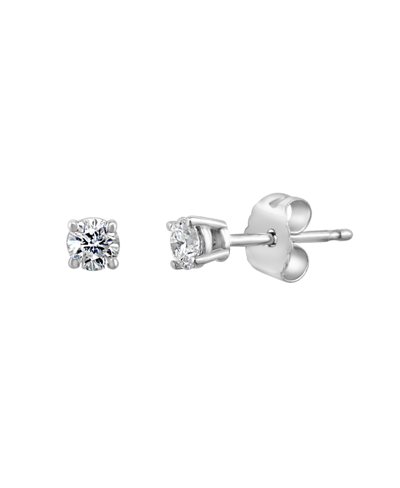Shop Effy Collection Effy Diamond (1/4 Ct. T.w.) Stud Earrings In 14k White Gold