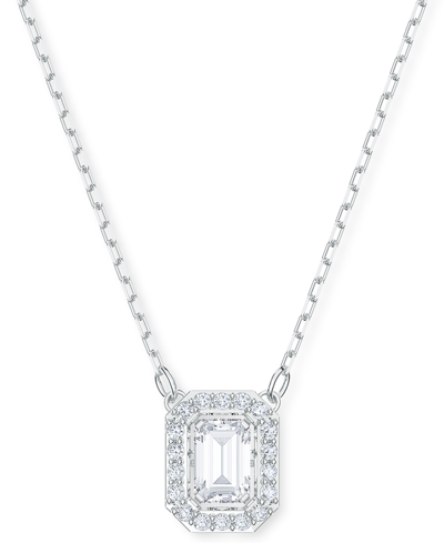 Shop Swarovski Rhodium-plated Millenia Pendant Necklace, 15" + 2" Extender In White