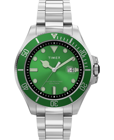 Shop Timex Men's Harborside Coast Silver-tone Stainless Steel Bracelet Watch 43mm