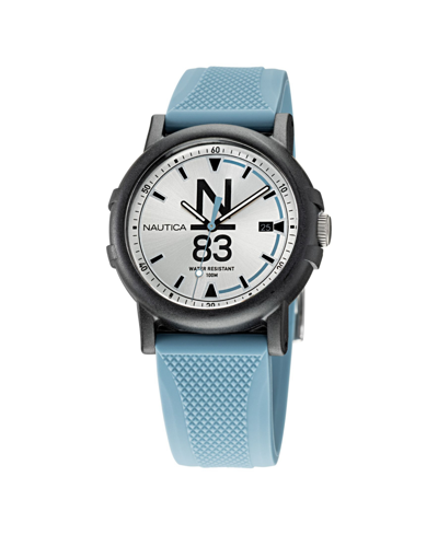 Shop Nautica Men's N83 Blue Silicone Strap Watch 38 Mm