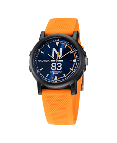 Shop Nautica Men's N83 Orange Silicone Strap Watch 38 Mm