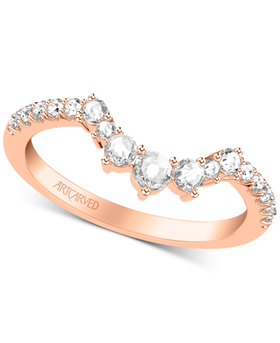 Shop Art Carved Diamond Rose-cut Wedding Band (1/3 Ct. T.w.) In 14k Gold In Rose Gold