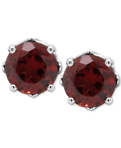 Macy's Rhodolite Garnet Stud Earrings (1-1/5 Ct. T.w.) In Sterling Silver (also In Opal, Citrine, White Top In Garnet