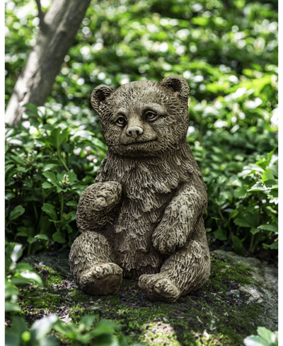 Shop Campania International Bear Cub Statuary In Dark Gray