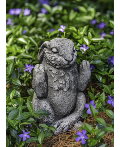 Shop Campania International Meditation Bunny Statuary In Dark Gray