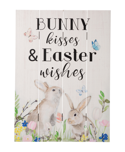 Glitzhome 18"h Easter Wooden Bunny Wall Decor In Multi