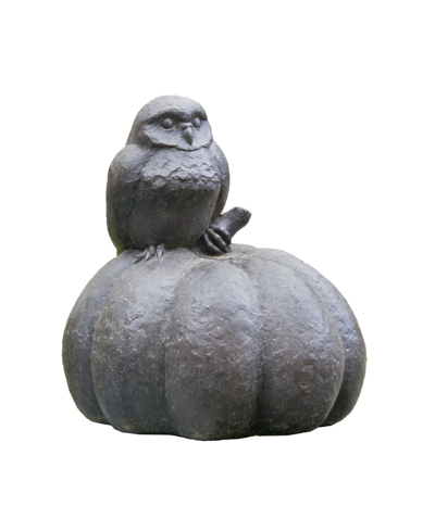 Shop Campania International Owl On Pumpkin Garden Statue In Rust
