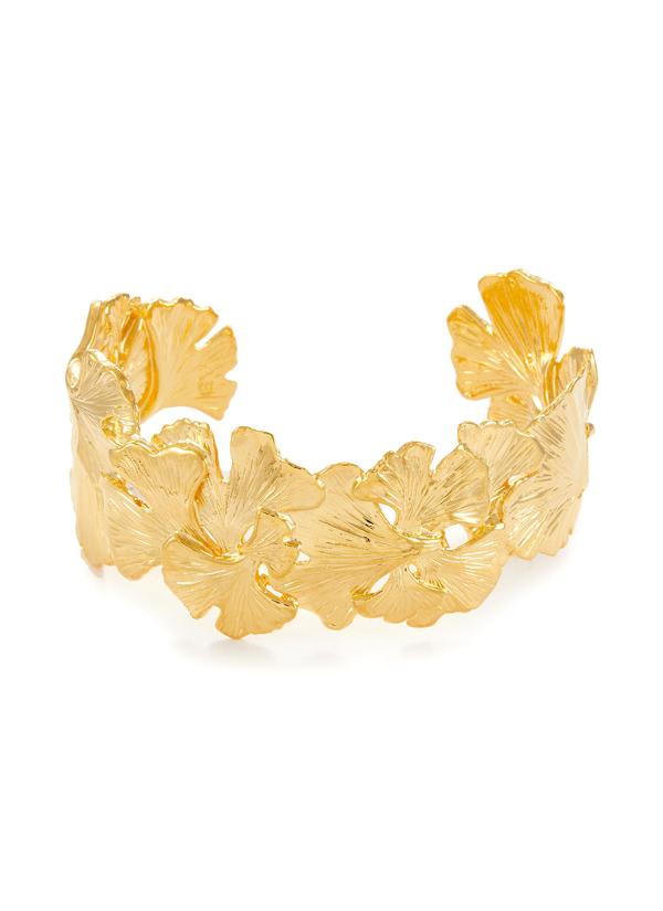 Aurelie Bidermann 18kt yellow gold Ginkgo cuff