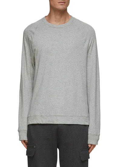 Shop James Perse Raglan Sleeved Vintage Wash Supima Cotton Sweatshirt In Grey