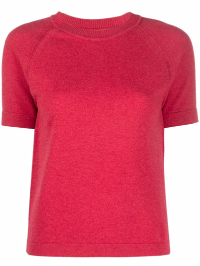 Shop Barrie Fine-knit Cashmere Top In Red