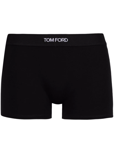 Shop Tom Ford Logo-waistband Boxer Briefs In Black