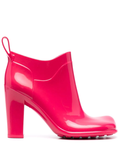 Bottega Veneta Shine 90mm Ankle Boots In Pink