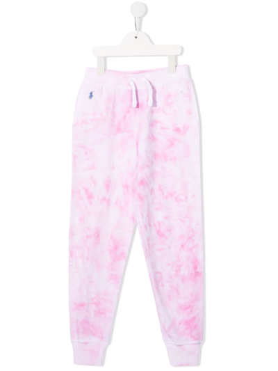 Shop Ralph Lauren Tie-dye Print Trousers In Pink