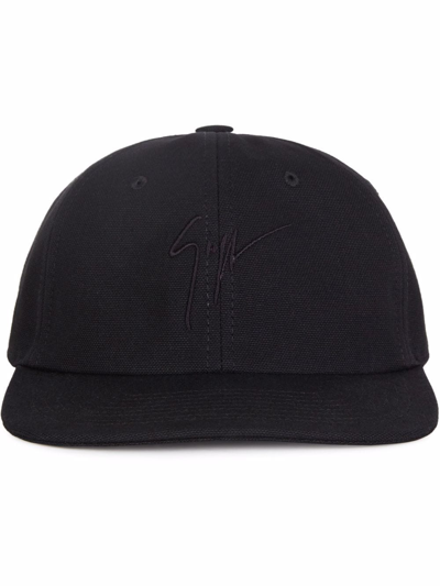 Shop Giuseppe Zanotti Embroidered Logo Baseball Cap In Black