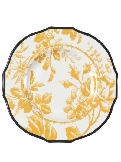 Shop Gucci Set Of 2 Herbarium Dessert Plates In Yellow