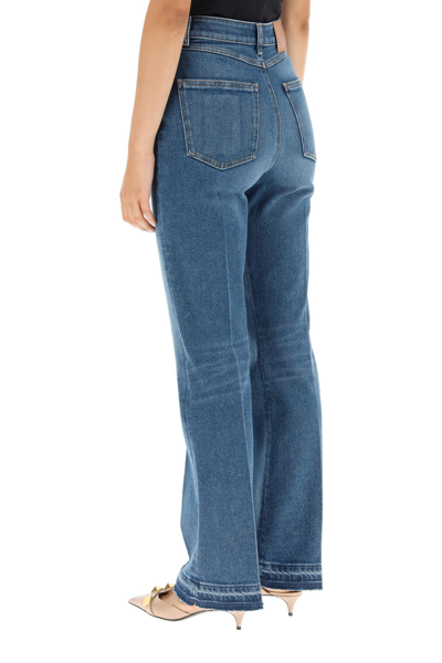 Shop Valentino High Waisted Flare Jeans In Blue