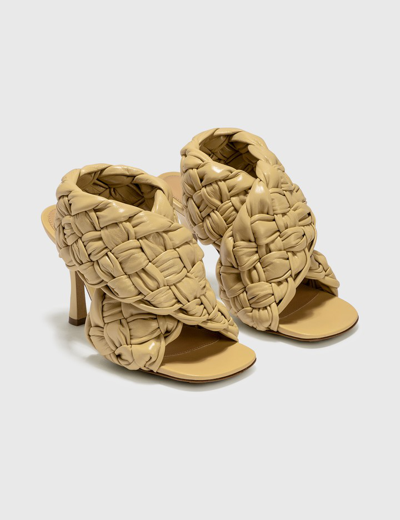 Shop Bottega Veneta Bv Board Sandal In Beige