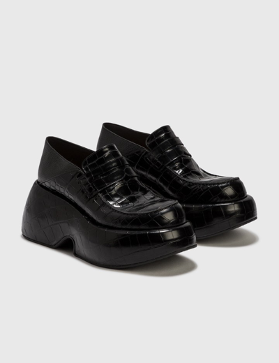 Shop Loewe Wedge Slip On Loafer In Black