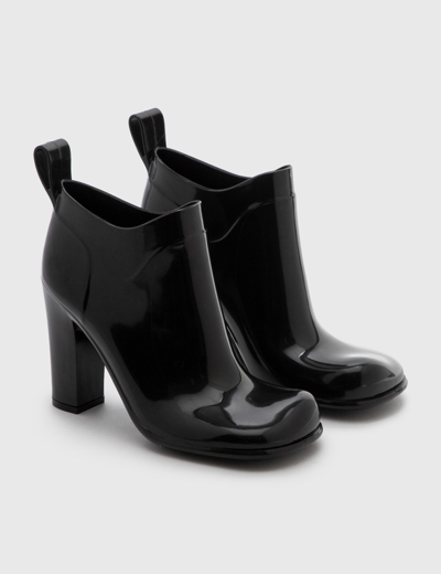 Bottega Veneta Shine Square Toe Ankle Boots In Black