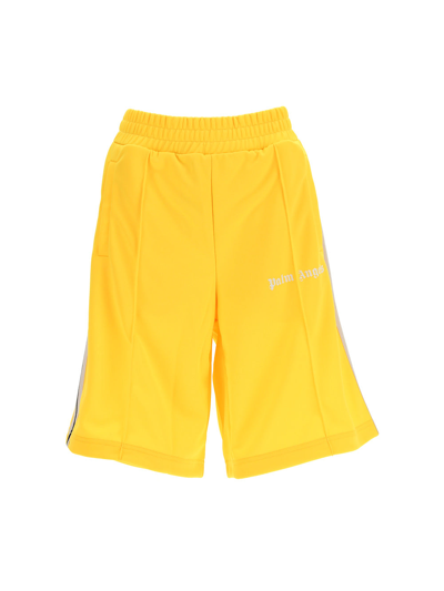 Shop Palm Angels Shorts In Yellow Whi