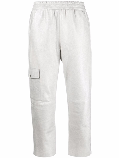 Shop Drome High-shine Cargo Trousers In Grey