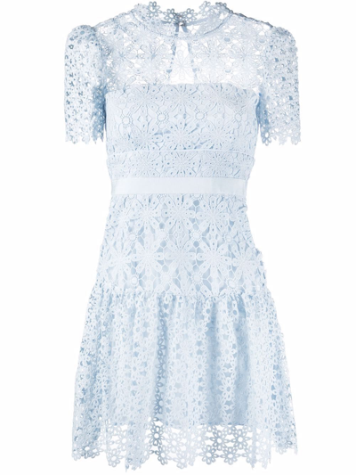sachin and babi light blue dress Tiered Midi Dress by Self-Portrait main image 1