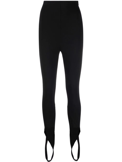 Shop Attico Jamie High-waisted Stirrup Trousers In Black