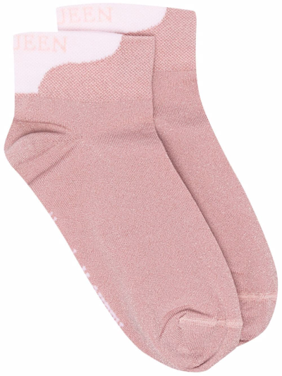 Shop Alexander Mcqueen Two-tone Socks In Pink