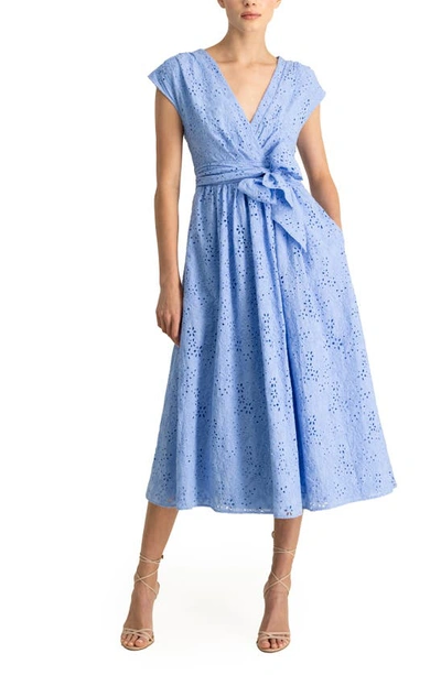 Shop ml Monique Lhuillier Lace Midi Dress In Bluebell