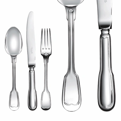 Christofle Silver Plated Chinon Dessert Spoon 0027-014 In Silver