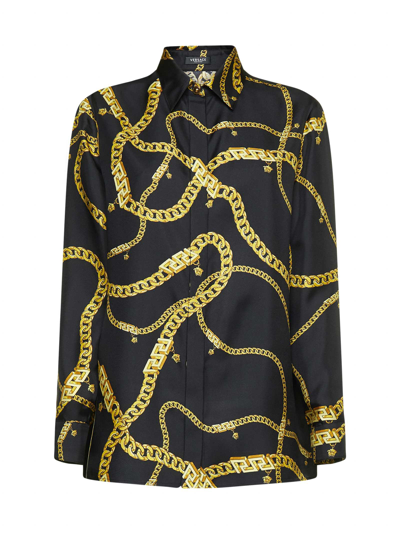 Shop Versace Shirt In Nero Oro