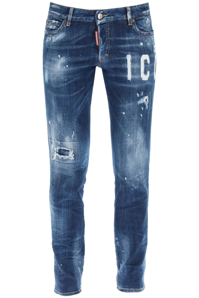 Dsquared2 'icon' Print Jennifer Jeans In Blue | ModeSens