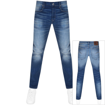 Shop G-star G Star Raw 3301 Slim Fit Jeans Mid Wash Blue