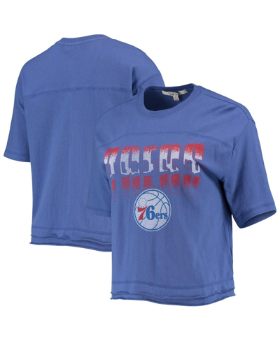 Shop Junk Food Women's Royal Philadelphia 76ers Gradient Crop Top