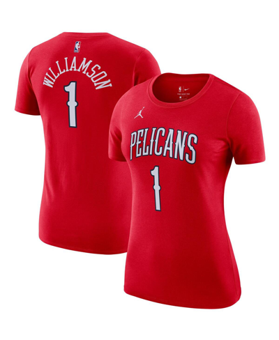 Jordan Women's Zion Williamson Red New Orleans Pelicans Statement Edition Name Number T-shirt In Red