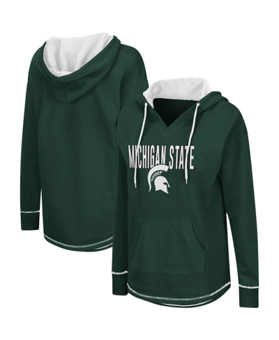 Shop Colosseum Women's Green Michigan State Spartans Tunic Pullover Hoodie