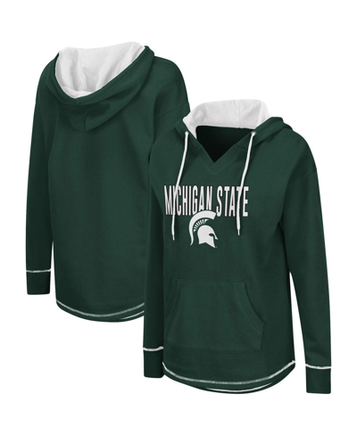 Colosseum Women's Green Michigan State Spartans Tunic Pullover Hoodie In Green