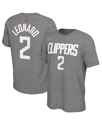 Shop Nike Men's Kawhi Leonard Gray La Clippers 2020/21 Earned Edition Name Number T-shirt
