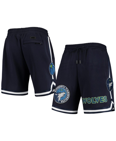 Shop Pro Standard Men's  Navy Minnesota Timberwolves Chenille Shorts